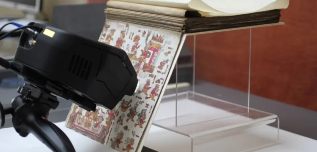 Camera digitizing historical illustrated manuscript